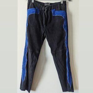 ISABEL MARANT FR 40 SUEDE blue/blk WESTERN cigarette pants